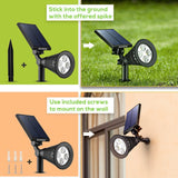 Solar Lights LED Adjustable Spotlight Wall Light Landscape Night Lights Senser