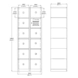 12 Slot TouchScreen Digtal Access Locker 26.8" x 70.8" x 18" 18349-PARCEL PICK UP