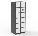 FixtureDisplays® 12 Slot TouchScreen Digtal Access Locker 26.8" x 70.8" x 18", Computer Control Smart Access Public Private Modes  Make to Order 3 Month Leadtime. Extra Duty TBD 18349-TOUCHSCREEN