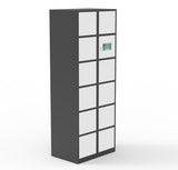 FixtureDisplays® 12 Slot TouchScreen Digtal Access Locker 26.8" x 70.8" x 18", Computer Control Smart Access Public Private Modes  Make to Order 3 Month Leadtime. Extra Duty TBD 18349-TOUCHSCREEN