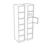 FixtureDisplays® 12 Slot TouchScreen Digtal Access Locker 26.8" x 70.8" x 18", Computer Control Smart Access Public Private Modes  Make to Order 3 Month Leadtime. Extra Duty TBD 18349-TOUCHSCREEN