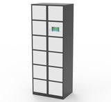 FixtureDisplays® 12 Slot TouchScreen Digtal Access Locker 26.8" x 70.8" x 18", Computer Control Smart Access Public Private Modes  Make to Order 3 Month Leadtime. Extra Duty TBD 18349-TOUCHSCREEN