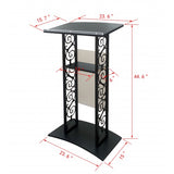 Truss Podium Metal Pulpit Church Podium Conference Pulpit Event Lectern Cup Hold with Cross Decor 18353+1803-CROSS