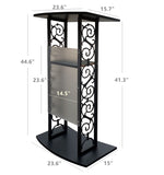 FixtureDisplays? Truss Podium Metal Wood Pulpit Church Podium Conference Pulpit Event Lectern Cup Hold 18353