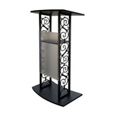 FixtureDisplays? Truss Podium Metal Wood Pulpit Church Podium Conference Pulpit Event Lectern Cup Hold 18353