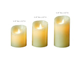 3PC Flameless Candles Battery Operated Pillar Wax Flicker Moving Wick LED Candle