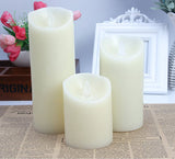3PC Flameless Candles Battery Operated Pillar Wax Flicker Moving Wick LED Candle