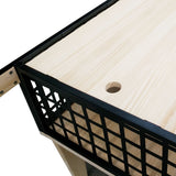 Wood Wagon Flower Planter Bed Stand Wheels Metal Iron Frame Home Outdoor