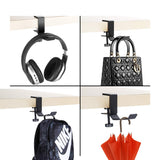 Adjustable Headset Headphone Desk Table Holder Hanger Clamp Clip Screws Black