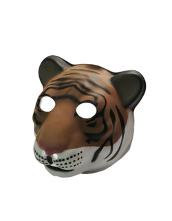 Used Tiger PVC Mask Costume Accessory Child KidsAdult Jungle Animal Holloween