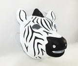 Used Zebra PVC Mask Costume Accessory Child KidsAdult Jungle Animal Holloween