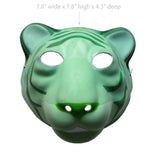 Used Green Tiger PVC Mask Costume Accessory Child KidsAdult Animal Holloween