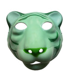 Used Green Tiger PVC Mask Costume Accessory Child KidsAdult Animal Holloween