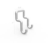 Pegwall Slatwall Hook, 1 Wide x 0.9 High x 0.5 Deep, Small Metal Hook 18529