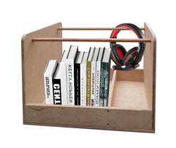 Wooden Storage Case Audio Carrier Book Rack CD Holder Supplies Organizer Natural
