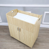 FixtureDisplays® Children Infant Changing Table with Pad, Wooden Changing Table, Natural, Optiona Install Castors 18541-MAPLE