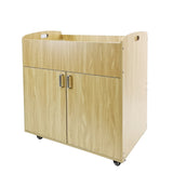 FixtureDisplays® Children Infant Changing Table with Pad, Wooden Changing Table, Natural, Optiona Install Castors 18541-MAPLE