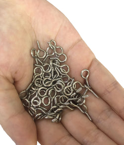 50PK MINI Eyelet Screws 0.5 Long Self tapping Self drilling Screws Hooks Ring