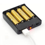 FixtureDisplays® 4 X 1.5V AA Battery Holder, Battery Case with Switch 18612-BATTERY HOUSING USB Type-A Female Tip