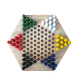 Wood Chinese Checkers 60 PC Jump Board Game Tiaoqi Board Game Up to 6 Strategy
