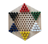 Wood Chinese Checkers 60 PC Jump Board Game Tiaoqi Board Game Up to 6 Strategy