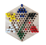 Wood Chinese Checkers 60 PC Jump Board Game Tiaoqi Board Game Up to 6 Strategy