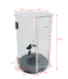 Clear Cabinet Acrylic Showcase Plexiglass Hexagon Shelf Lock Box Valuable Goods