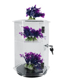 Clear Cabinet Acrylic Showcase Plexiglass Hexagon Shelf Lock Box Valuable Goods