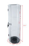 Clear Cabinet Acrylic Showcase Plexiglass Hexagon Shelf Lock Box Valuable Goods