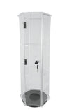 Clear Cabinet Acrylic Showcase Plexiglass Hexagon Shelf Lock Box Valuable Goods