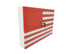 American Flag Gun Cabinet Safe Lock Wall Mount Art Decor Concealed Storage Shelf