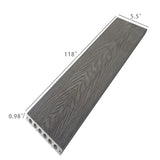 10 ft. X 5.5" Wood-Plastic Composite (WPC) Flooring, Waterproof Outdoor Flooring 18724