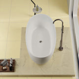 Contemporary Glossy White Deep Soaker Tub 59X32X22Eco-friendly Engineered Stone 18729-5