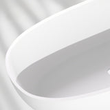 Contemporary Glossy White Deep Soaker Tub 59X32X22Eco-friendly Engineered Stone 18729-5