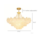 31" Modern Capiz Shell Crystal Chandelier 12 Light, Luxury Coastal Chandelier 18742