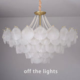 31" Modern Capiz Shell Crystal Chandelier 12 Light, Luxury Coastal Chandelier 18742