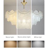 31" Modern Capiz Shell Crystal Chandelier 12 Light, Luxury Coastal Chandelier 18742