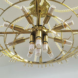 31" Modern Capiz Shell Crystal Chandelier 12 Light, Luxury Coastal Chandelier 18742