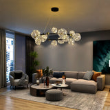40" Luxury Bubble Globe Chandelier 15 LED Lights Modern Clear Glass Post Modern  18743