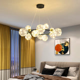 40" Luxury Bubble Globe Chandelier 15 LED Lights Modern Clear Glass Post Modern  18743