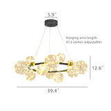 40" Luxury Bubble Globe Chandelier 15 LED Lights Modern Clear Glass Post Modern  18743