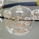 40" Luxury Bubble Globe Chandelier 15 LED Lights Modern Clear Glass Post Modern  18743