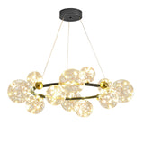 40" Luxury Bubble Globe Chandelier 15 LED Lights Modern Clear Glass Post Modern  18743