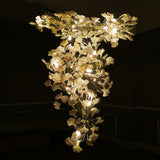 18 Lights Ginkgo Branch Leaves Chandelier Lamp Modern Luxury Petal Staircase 18746