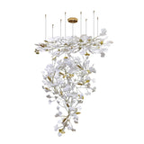 18 Lights Ginkgo Branch Leaves Chandelier Lamp Modern Luxury Petal Staircase 18746