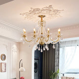 8 Lights Candle Pendant Ceiling Light Fixture Modern Gold Crystal Chandelier 18747
