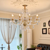 8 Lights Candle Pendant Ceiling Light Fixture Modern Gold Crystal Chandelier 18747