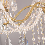 8 Lights Candle Pendant Ceiling Light Fixture Modern Gold Crystal Chandelier 18747
