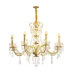 8 Lights Candle Pendant Ceiling Light Fixture Modern Gold Crystal Chandelier 18747