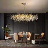 Modern Gold Crystal Chandelier 10 Light 35" Tree Branch Round Chandelier 18748